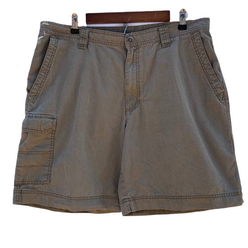 Columbia Mens Khaki Flat Front Casual Outdoor Cargo Shorts Size 38